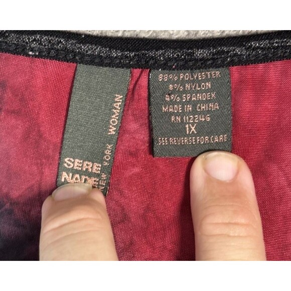 Serenade Top Women’s Size 1X Black Red Fairy Grunge Goth Vamp Tie Dye Whimsigoth - Picture 7 of 14